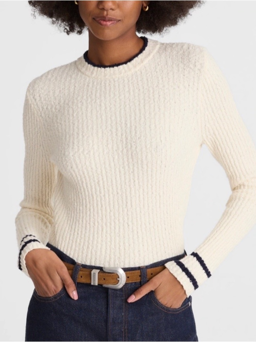 Madewell Bouclé-Knit Crewneck Sweater